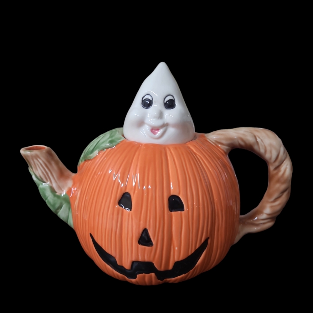 Fall/Halloween Jack-O-Lantern Pumpkin Decorative Teapot 7IN
